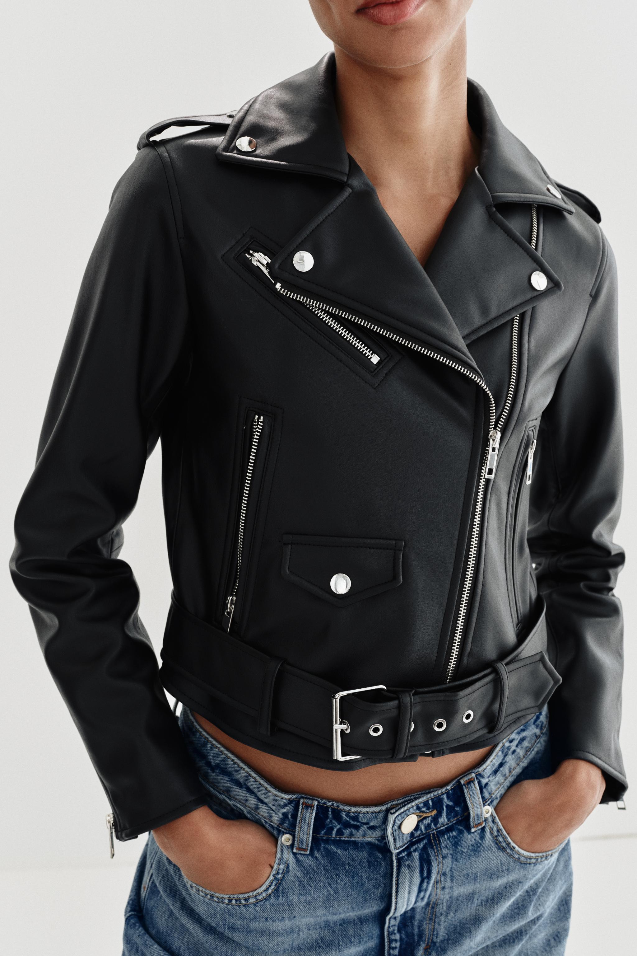 FAUX LEATHER BIKER JACKET